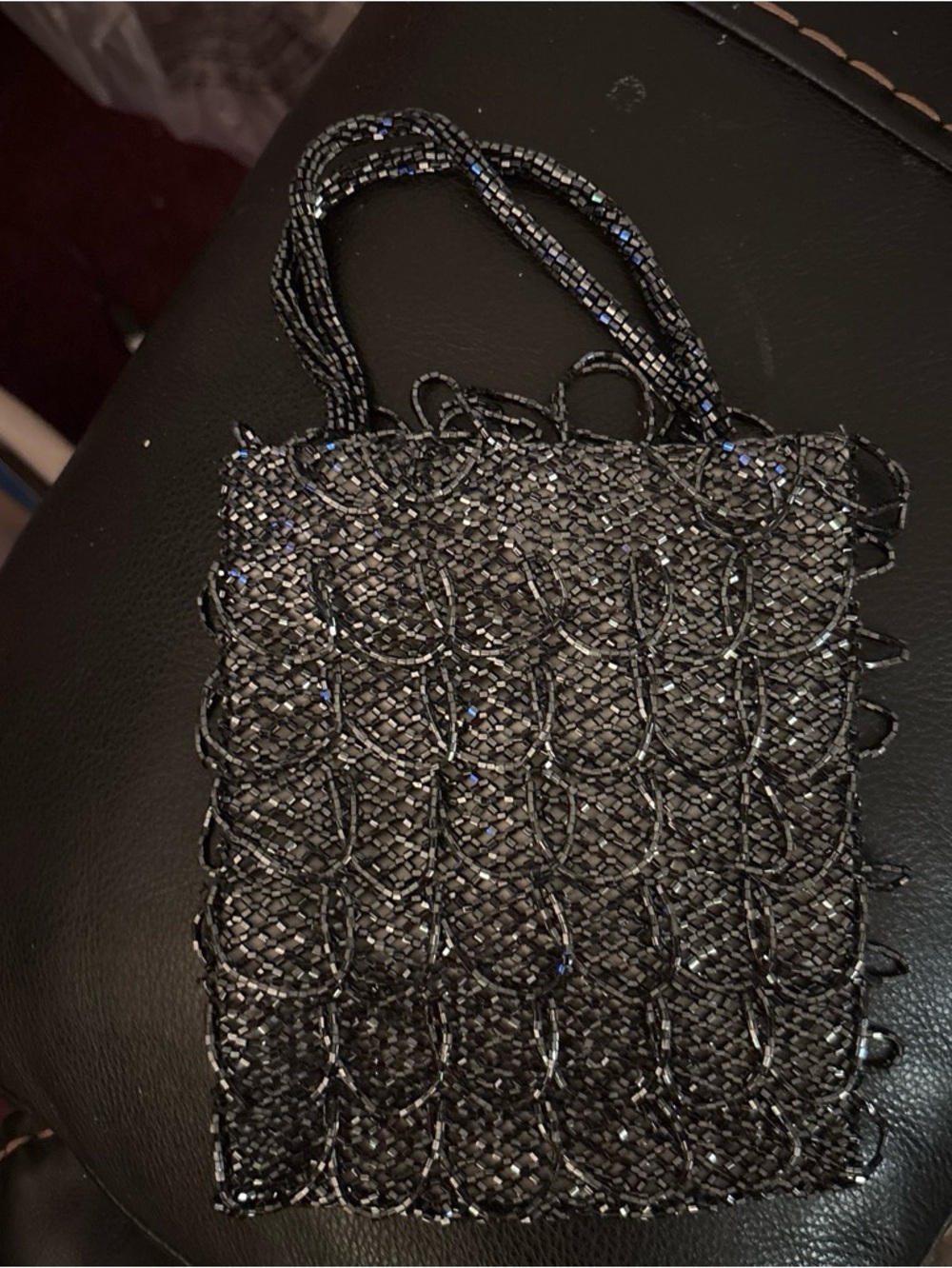 Black Beaded Evening Tote - Women